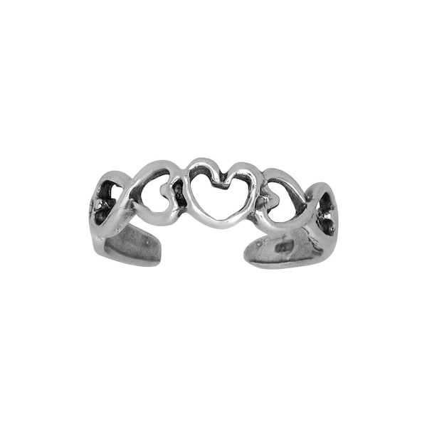 Sterling Silver .925 Heart and Infinity Design Toe Ring adjustable size | Made In USA