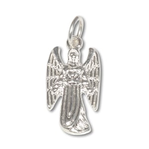 Sterling Silver .925 Archangel Urile, Uriel, Angel of Presence, Charm Pendant Necklace | Made in United States
