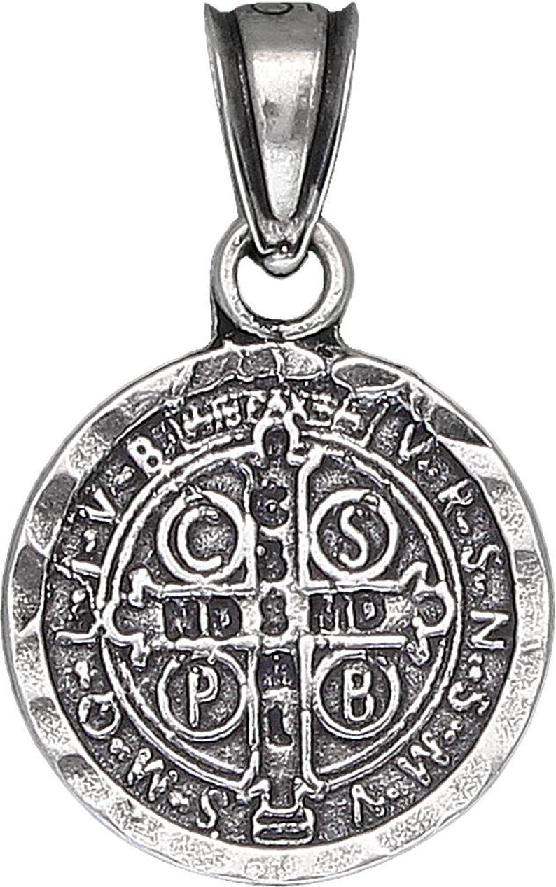 Sterling Silver Saint Benedict Medal Reversible Charm Pendant - Etsy