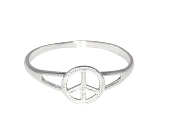 Sterling Silber 925-Peace-Zeichen Ringgrößen 4-10 erhältlich | Hergestellt in USA