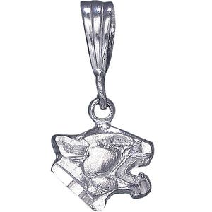 Sterling Silver Panther Charm Pendant Necklace 24 mm 1 Grams with Diamond Cut Finish and 18 Inch Rolo Chain
