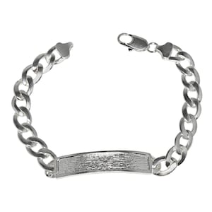 Heavy High Polished Link ID Bracelet Solid Sterling Silver  Made In USA By eJewelryPlus