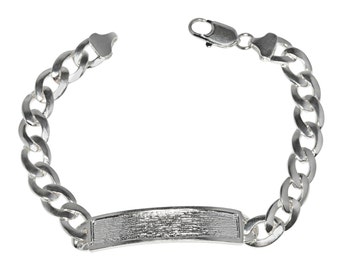 Heavy High Polished Link ID Bracelet Solid Sterling Silver  Made In USA By eJewelryPlus