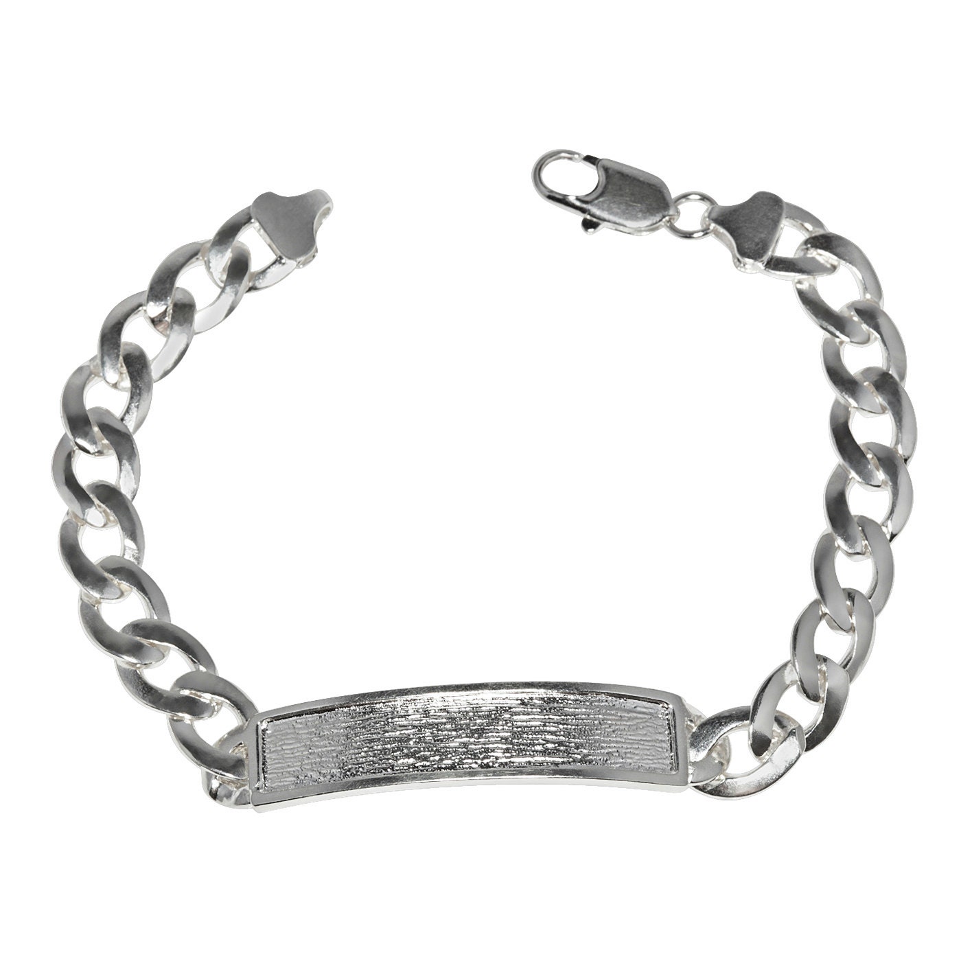2025新作モデル Heavy High Polished Link ID Bracelet Solid Sterling Silver アクセサリー