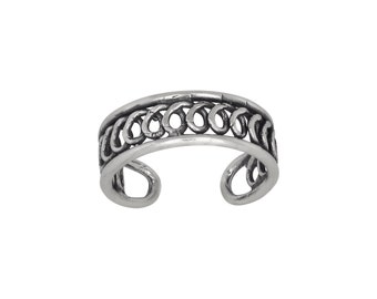 Sterling Silber 925 Bali Design Zehenring größenverstellbar | Hergestellt In USA