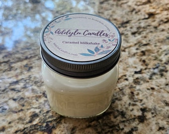 Caramel Milkshake 8oz soy candle - fall scented candles - mason jar candles