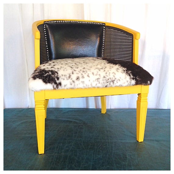Items similar to Gold Cowhide Chairs with Nailhead trim on Etsy