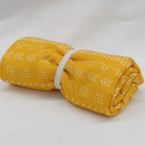 Mustard Tribal  Changing Pad, Wipeable Changing Pad, Waterproof Changing Pad, Travel Changing Mat, Travel Changing Pad