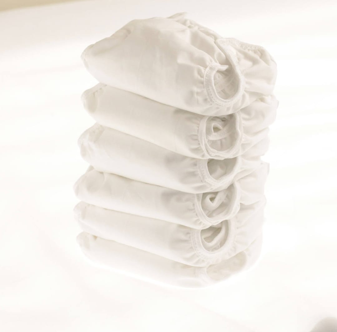 Set of 6 White Newborn Cloth Diapers With Umbilical Cord Snaps Etsy