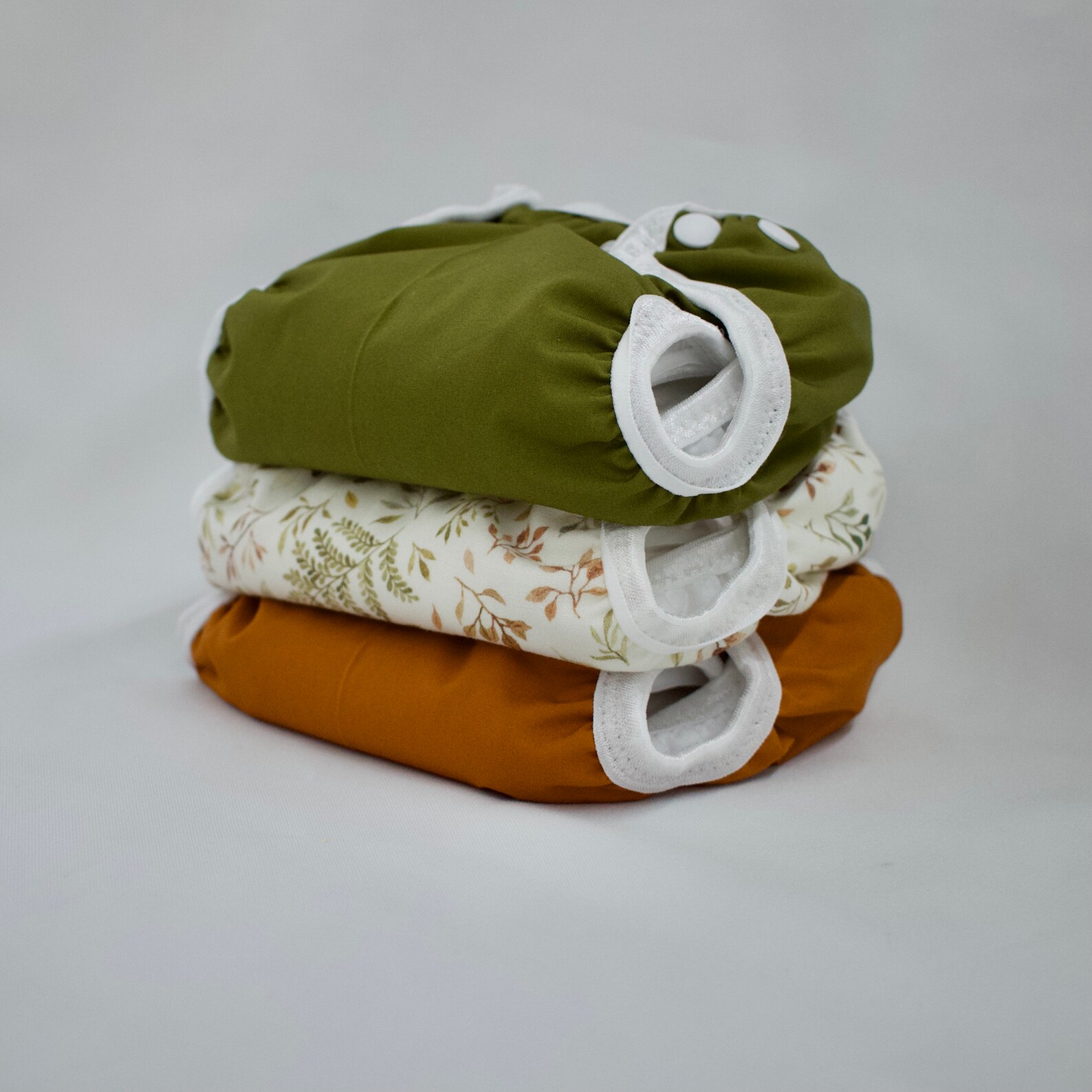 Set of 3 Boho Newborn Cloth Diapers With Umbilical Cord Snaps Etsy