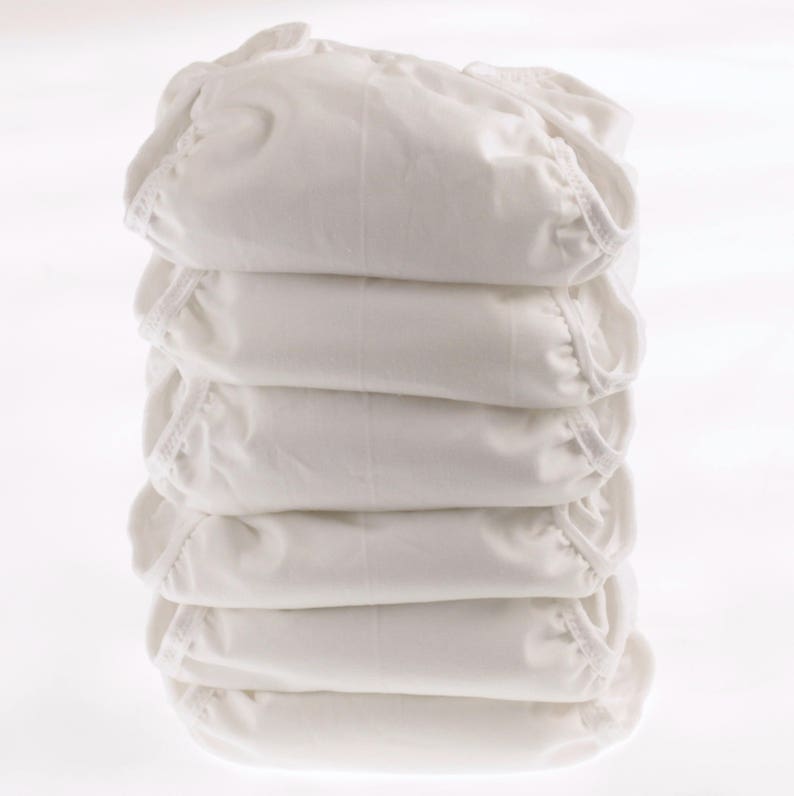 Set of 6 White Newborn Cloth Diapers With Umbilical Cord Snaps Etsy
