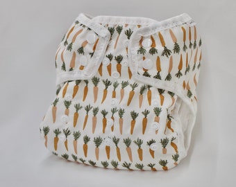 Carrot Print Cloth Diaper Cover: One Size, AI2 Diaper