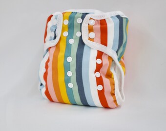 Retro Stripe Cloth Diaper Cover: One Size, AI2 Diaper