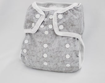 Gray Brush Stroke Cloth Diaper Cover: One Size, AI2 Diaper