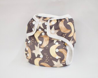 Moon & Stars Cloth Diaper Cover: One Size, AI2 Diaper