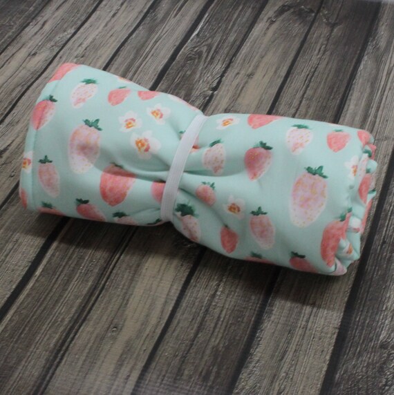 Strawberry Blossom In Mint Pink Changing Pad Wipeable Etsy