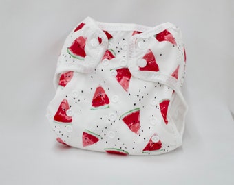 Watermelon Print Cloth Diaper Cover: One Size, AI2 Diaper