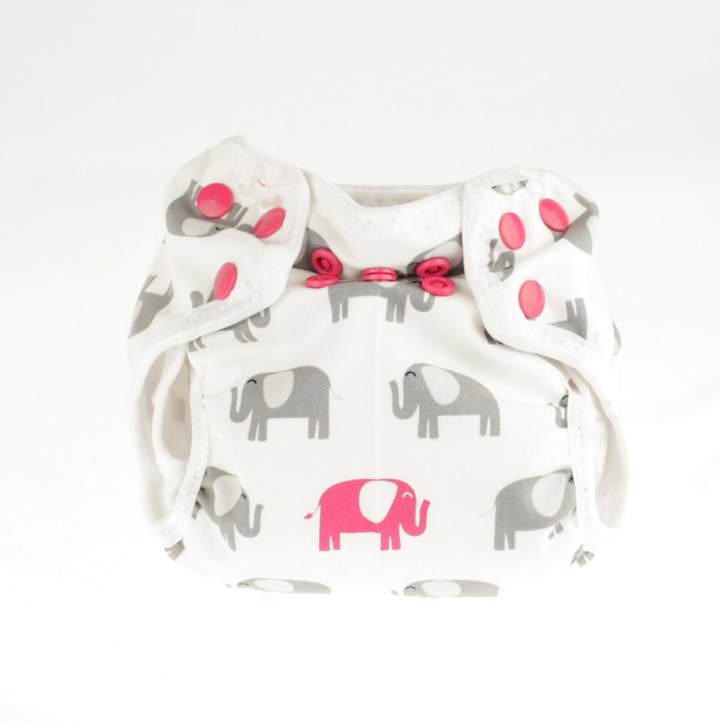 Elephant Newborn Cloth Diaper With Umbilical Cord Snap Etsy