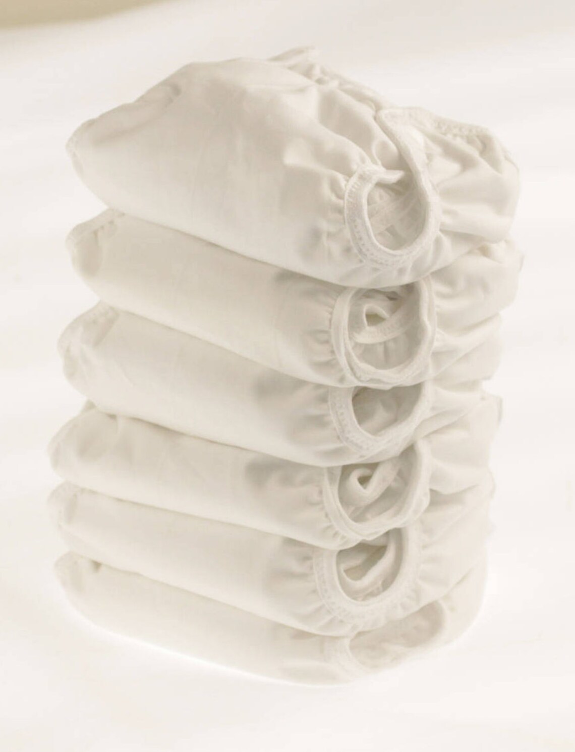 Set of 6 White Newborn Cloth Diapers With Umbilical Cord Snaps Etsy