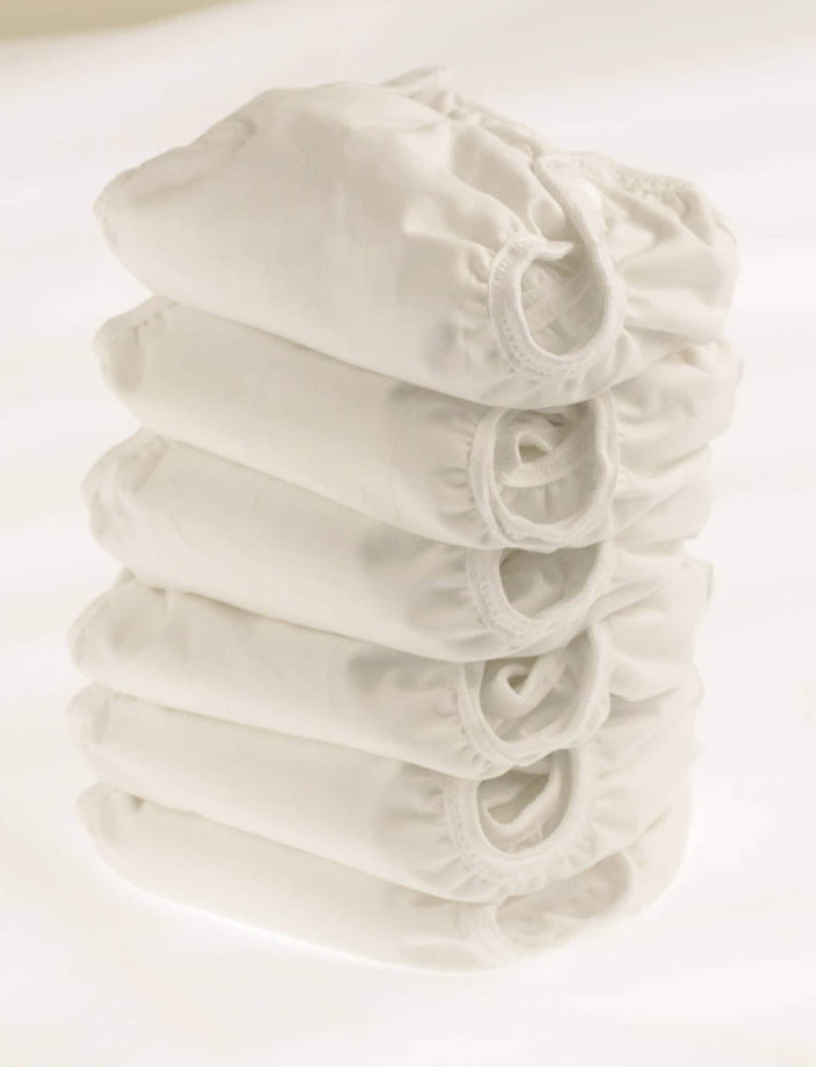 Set of 6 White Newborn Cloth Diapers With Umbilical Cord Snaps Etsy