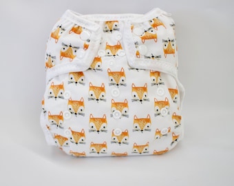 Fox Print One Size Tygblöjskydd: AI2 Blöja