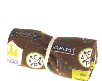 Camping Print Changing Pad: Wipeable Waterproof Travel Mat