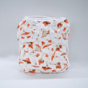 One Size Mushroom cloth diaper for prefolds or inserts, OS Diaper cover, AI2 Diaper,