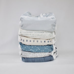 One Size Set of 6 Cool Palette cloth diapers for prefolds or inserts, OS Diaper cover, AI2 Diaper,
