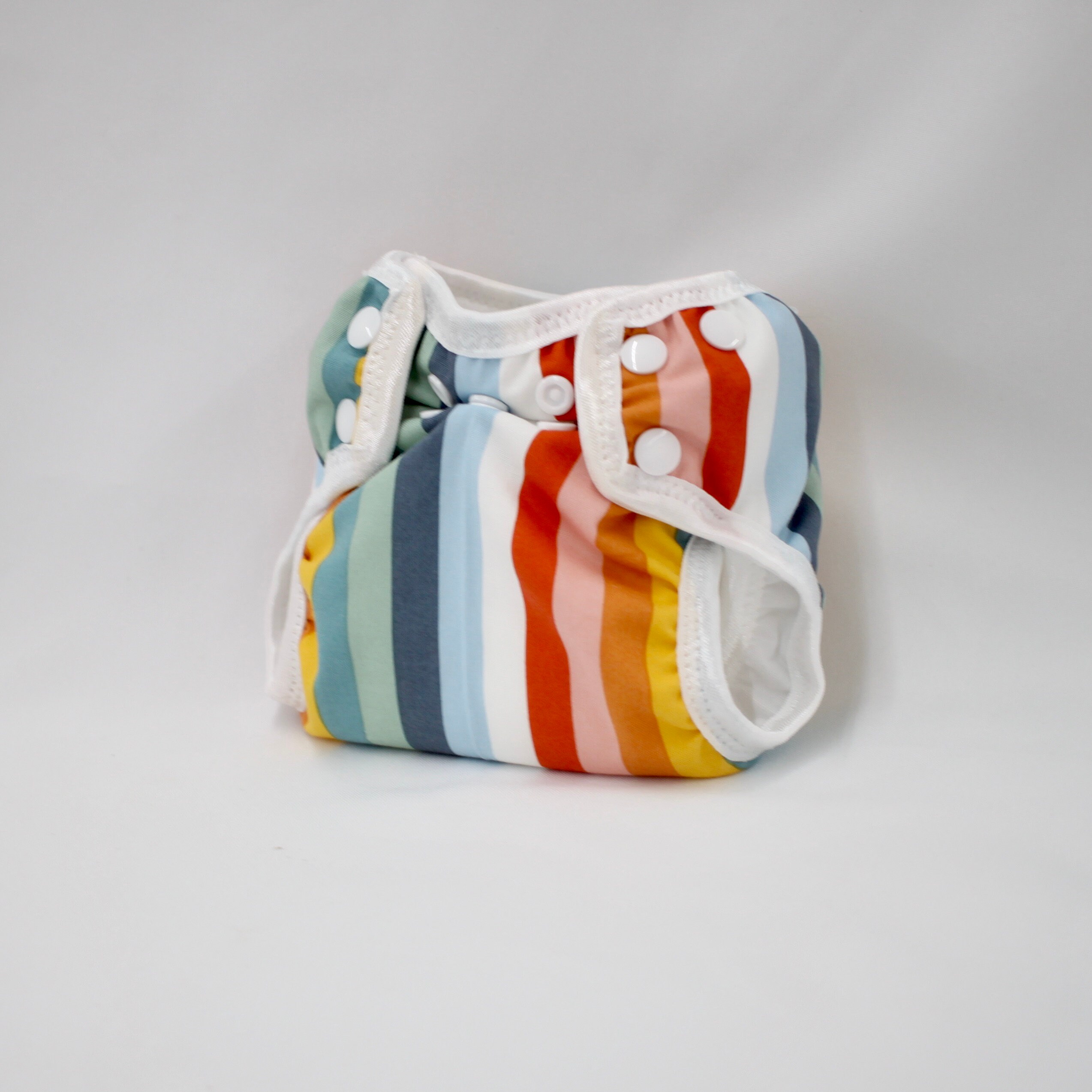 Retro Stripe Newborn Cloth Diaper With Umbilical Cord Snap Etsy