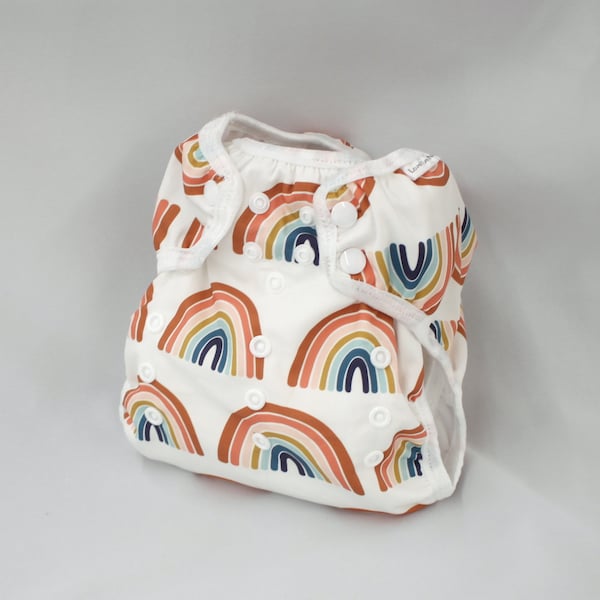 One Size Sunset Rainbow cloth diaper for prefolds or inserts, OS Diaper cover, AI2 Diaper,
