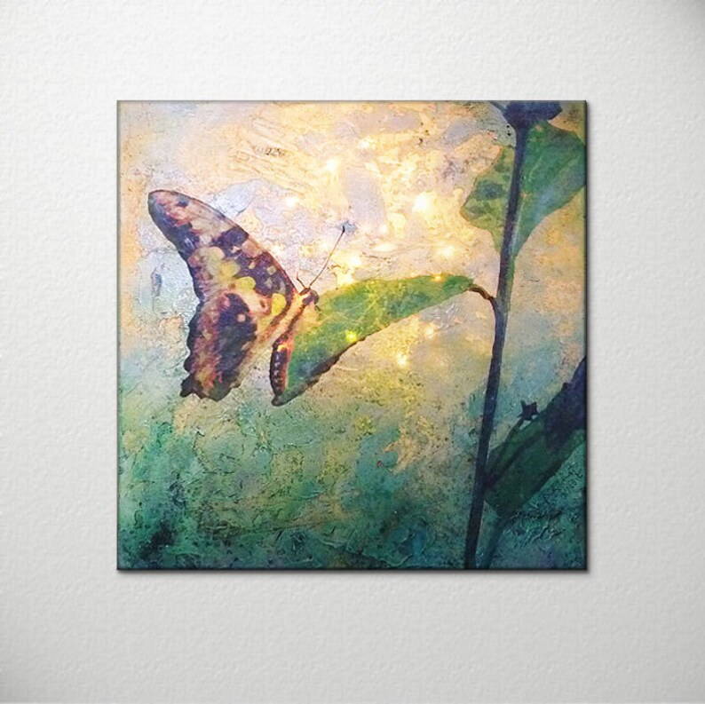Butterfly LED Lighted Canvas Painting LED Wall Art Etsy