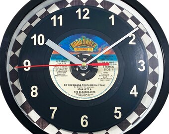 Joan Jett & The Blackhearts "Do You Wanna Touch Me (Oh Yeah)" Record Clock 45rpm Recycled Vinyl Record Wall Clock One Of A Kind