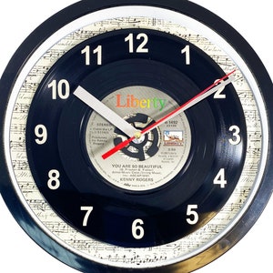 Kenny Rogers &quot;You Are So Beautiful&quot; 45rpm Recycled Vinyl Record Wall Clock One Of A Kind