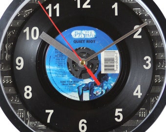 Quiet Riot "Bang Your Head" Record Wall Clock 45rpm Recycled Vinyl One Of A Kind