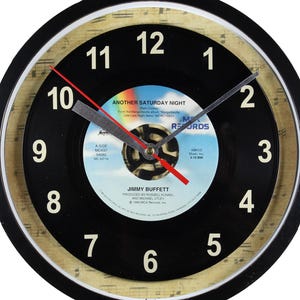 Jimmy Buffett &quot;Another Saturday Night&quot; Record Clock 45rpm Recycled Vinyl