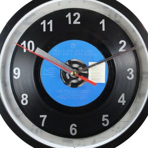 The Rolling Stones &quot;Rock And A Hard Place&quot; Record Wall Clock 45rpm Recycled Vinyl One Of A Kind