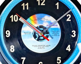 Olivia Newton-John "Physical" 45rpm Recycled Vinyl Record Wall Clock One Of A Kind