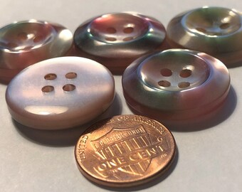 6 vintage plastic buttons 23mm 6mm thick