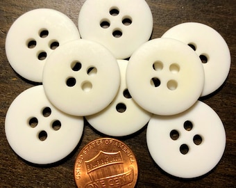 Round Plastic Buttons 8 SIZES White Two Hole Buttons 9mm 10mm 11.5mm 15mm 18mm 20mm 23mm 25mm White Sewing Buttons
