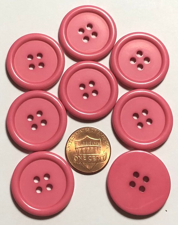NEW LOT OF 20 PINK COLOR 1-1/16 INCH 4 HOLE BUTTONS 