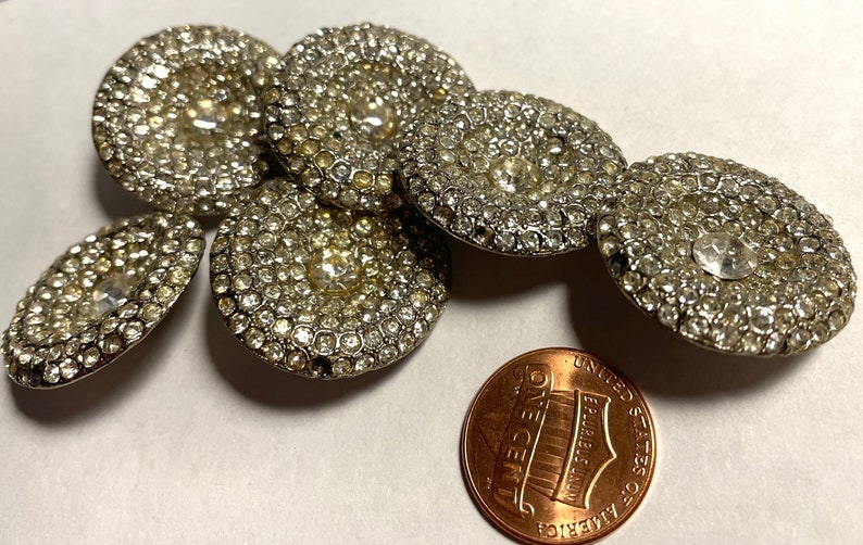 Missing Few Stones PLEASE READ!!!! 6 Vintage Large Concave Silver Tone ...