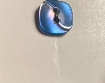 Set of 2 Vintage NOS Blue Plastic 2-hole Buttons Almost 1/2" 12mm 17408