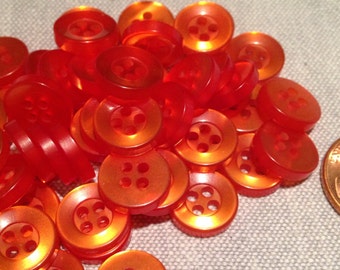 24 botones pequeños de plástico nacarado color naranja mandarina para coser, 7/16" (11 mm), 7720