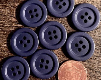 Lot De 10 Boutons Vintage Bleus 4 Trous - Diamètre 1.4 Cm (22mm) - Résine - Réf 3054 - Neufs