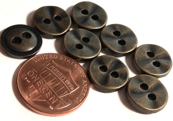 Black 2-Hole Buttons, Glossy - Tiny, 5/16 (Pkgs of 12)