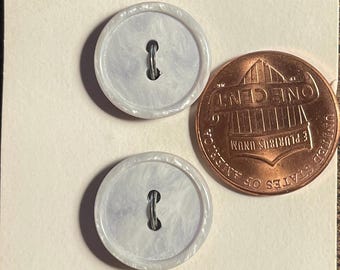 Set of 3 Vintage NOS VERY Pale Blue Plastic Buttons 5/8" 15.5mm 17414