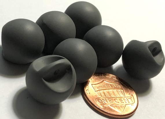 10, 14mm Shiny Square Resin Buttons, Square Black Buttons, Black