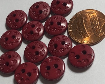 Pearly buttons burgundy faceted design 10mm a set of 10 Pearly buttons burgundy faceted design 10mm a set of 10