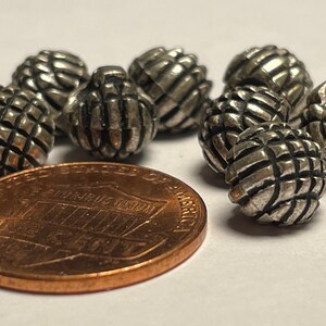 Set of 8 Vintage Small Tiny Silver Tone Metallized Electroplated ...