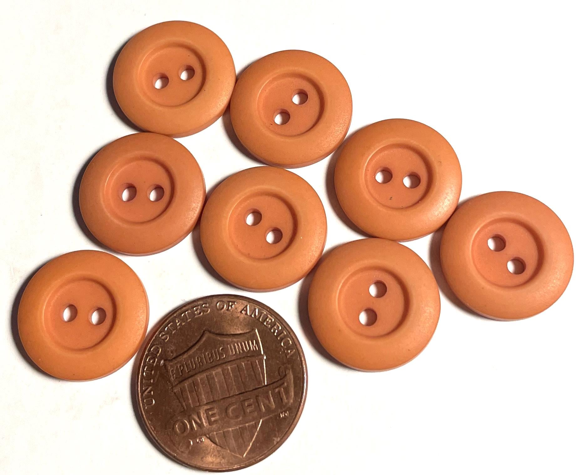 Set of 8 Vintage NOS Wide Rimmed Matte Dull Burnt Orange 2-hole